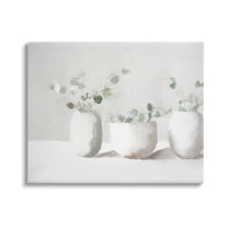 Stupell Industries Subtle White Eucalyptus Botanical & Floral Painting Gallery Wrapped Canvas Art Print Wall Art, 40 x 30