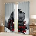 thumbnail image 2 of jejeloiu Vintage Train Curtains Pack of 2 (42x84 Each),Traffic Vehicles Curtains Blackout For Adults, 2 of 6