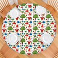 thumbnail image 2 of White Christmas Gnome Pattern Round Fitted Tablecloth with Elastic Edge,Dining Table Cover Waterproof,Outdoor Round Tablecloth for Camping,Dining,Indoor and Outdoor, 2 of 7