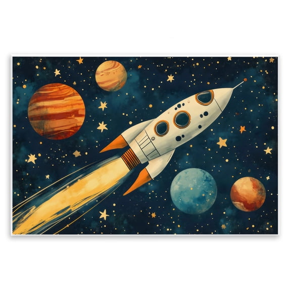 Stupell Industries Soaring Through Space Wall Plaque Art, design by Creative Studio, 13 x 19