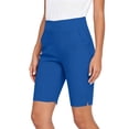 thumbnail image 5 of BVnarty Women’s High-Waist Solid Knee-Length Biker Shorts With Slit Hem And Side Pockets For Golf Games And Daily City Commutes Blue S, 5 of 6