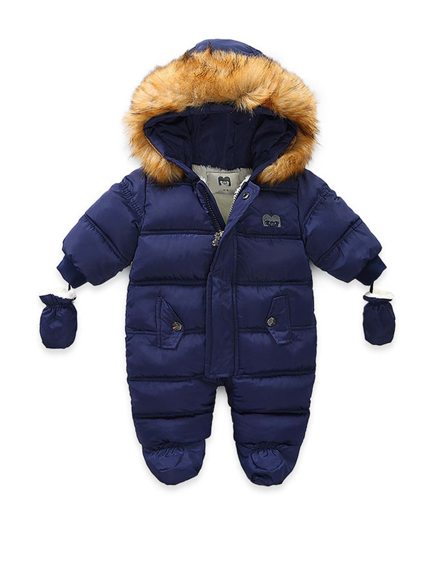Bestgift Unisex Baby Winter Snowsuit Toddler Hoodied Footie Romper Outwear Coat