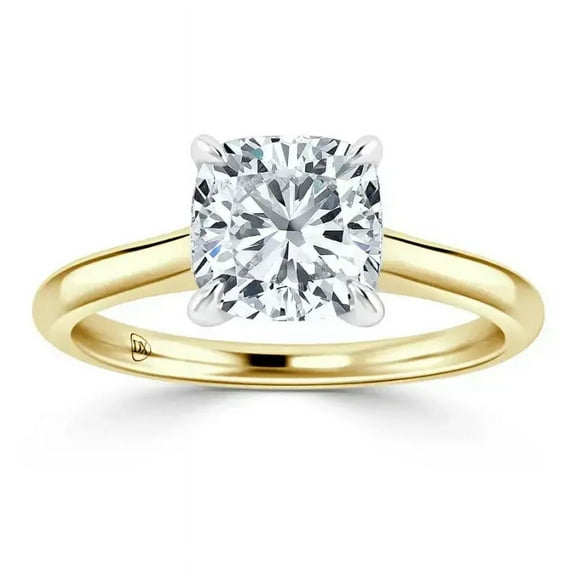 OM-RE Cushion Shape FG Diamond Engagement Ring, 2 ct, 14K Yellow Gold