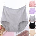 thumbnail image 2 of Huanledash Lady Panties Elastic High Waist Solid Color Sweat Absorption Moisture Wicking Anti-septic Menstrual Period Plus Size Cotton Women Briefs for Daily Wear, 2 of 8
