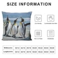 thumbnail image 5 of Orinice Penguins Beach Wildlife Graphic Decorative Cushion Throw Pillow Cover Short Plush Summer High-Quality 1PC 20x20in, 5 of 5