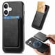 thumbnail image 1 of KAIYANG B2 Funda para iPhone 16 Plus con tarjetero magnético desmontable, funda de cuero y TPU, color negro, 1 of 5