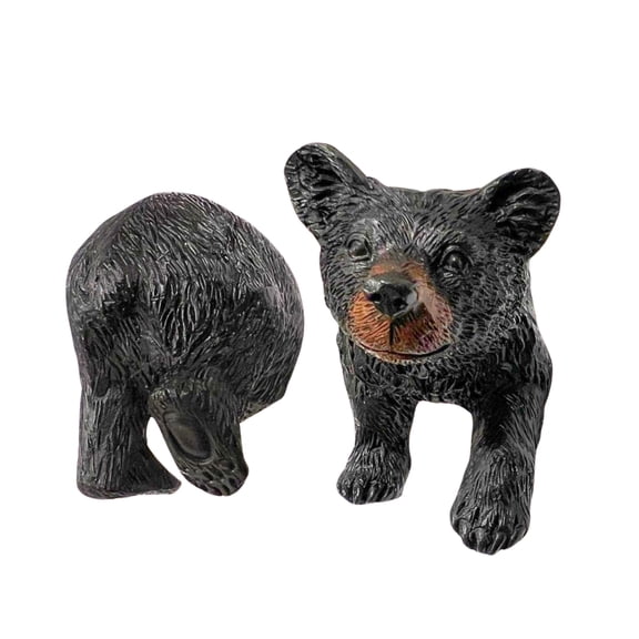 Black Bear Drawer Pull and Cabinet Knob - Rustic Decor Dresser Hardware for Mountain, Cabin, Lodge or Woodland Home Decorations with Wildlife Charm (Bear Head and Tail Set)