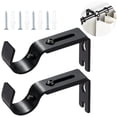 thumbnail image 1 of 2 Pcs Supports Réglables pour Tringle à Rideaux, Supports Extensibles en Fer pour Tringle à Draperies, Cintres de Soutien Robustes pour Tringles à Rideaux de 1 Pouces, Supports Muraux pour Tringle Simple, 1 of 6