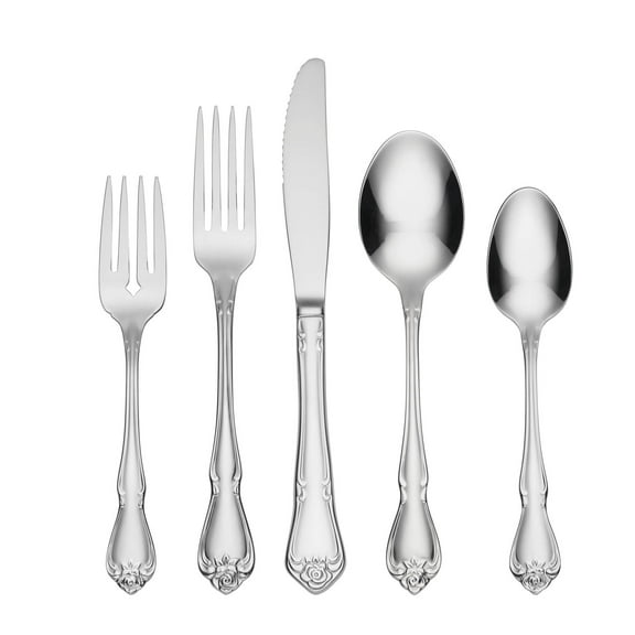 Oneida True Rose 20-Piece Mirror 18/0 Stainless Steel Flatware Set (Service for 4)