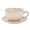 Embossed Beige, variant on Vintage Design 12 oz Ceramic Latte Art Cappuccino Barista Cup with Saucer (Beige)