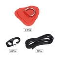 thumbnail image 3 of Uxcell D-Ring Patch 4 Pcs 3.5 Inch Triangle PVC Patch Pad Stainless Steel D-Ring with 8.2ft Elastic Cords Red, 3 of 7