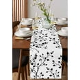 thumbnail image 2 of Black White Leaves Table Runner Minimalist Natural Trees Watercolor Tablerunners 13 x 72 Inch, Table Decorations Tabletop Scarf for Summer Gathering Holiday Farmhouse Kitchen Dining Decor, 2 of 6