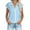 Blue, variant on Summer V-Neck Blouses for Women Dressy Casual – Plus Size Cotton-Linen Shirts Casual Relaxed Fit Short Sleeve Tops for Women