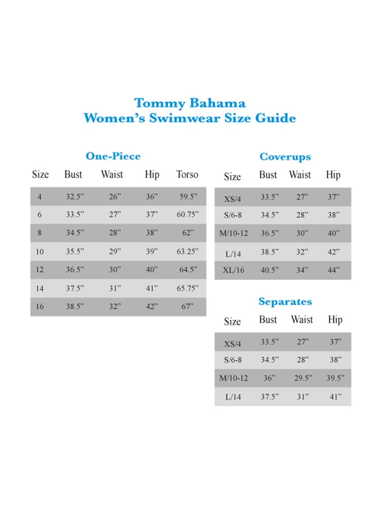 tommy bahama size guide