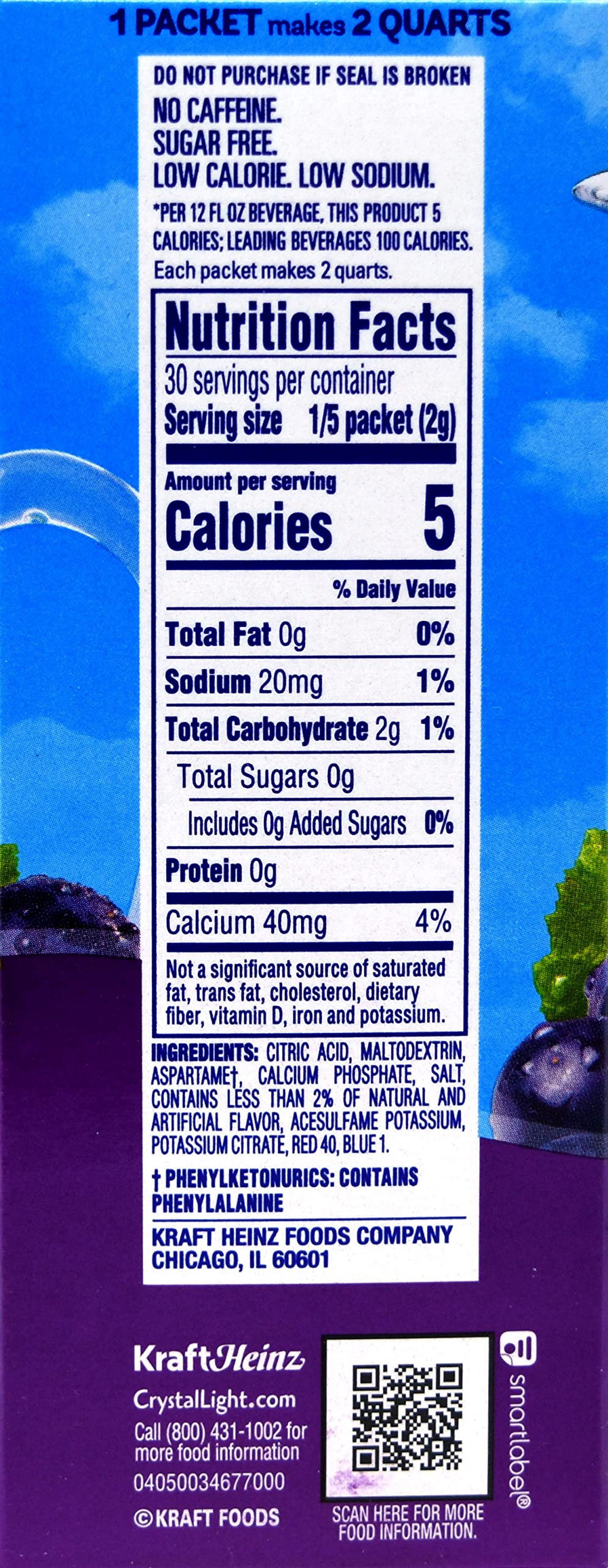 Crystal Light Concord Grape, 12-Quart 2.01-Ounce Canister (Pack Of 4) Packaging May Vary