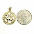 thumbnail image 2 of 14k yellow Gold round Sagittarius Archer Zodiac Sign Pendant fine jewelry 2.6g, 2 of 11