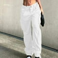 thumbnail image 2 of Fgnfyis Women High Waist Baggy Cargo Pants Cargo Jeans Jogger Pocket Loose Fit Straight Wide Leg Trouser Baggy Cargo Pants for Women White XL, 2 of 6