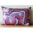 thumbnail image 3 of Pink Lumbar Pillow Cover, Abstract Sequins Sparkly Glitter Pillows Cover, 12x14 inch (30x35 cm) Lumbar Pillow Cover, Rectangle Silk Lumbar Pillow Cover, Geometric - Wonder Lust, 3 of 4