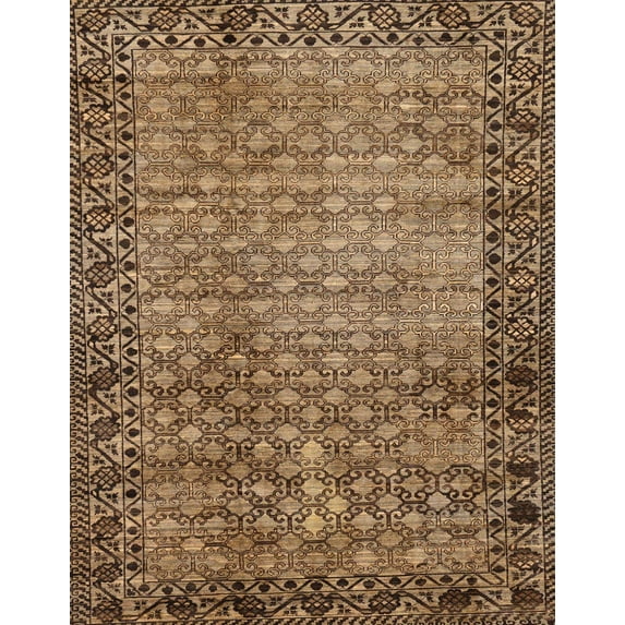Ahgly Company Indoor Rectangle Abstract Sangria Brown Southwestern Area Rugs, 8' x 12'