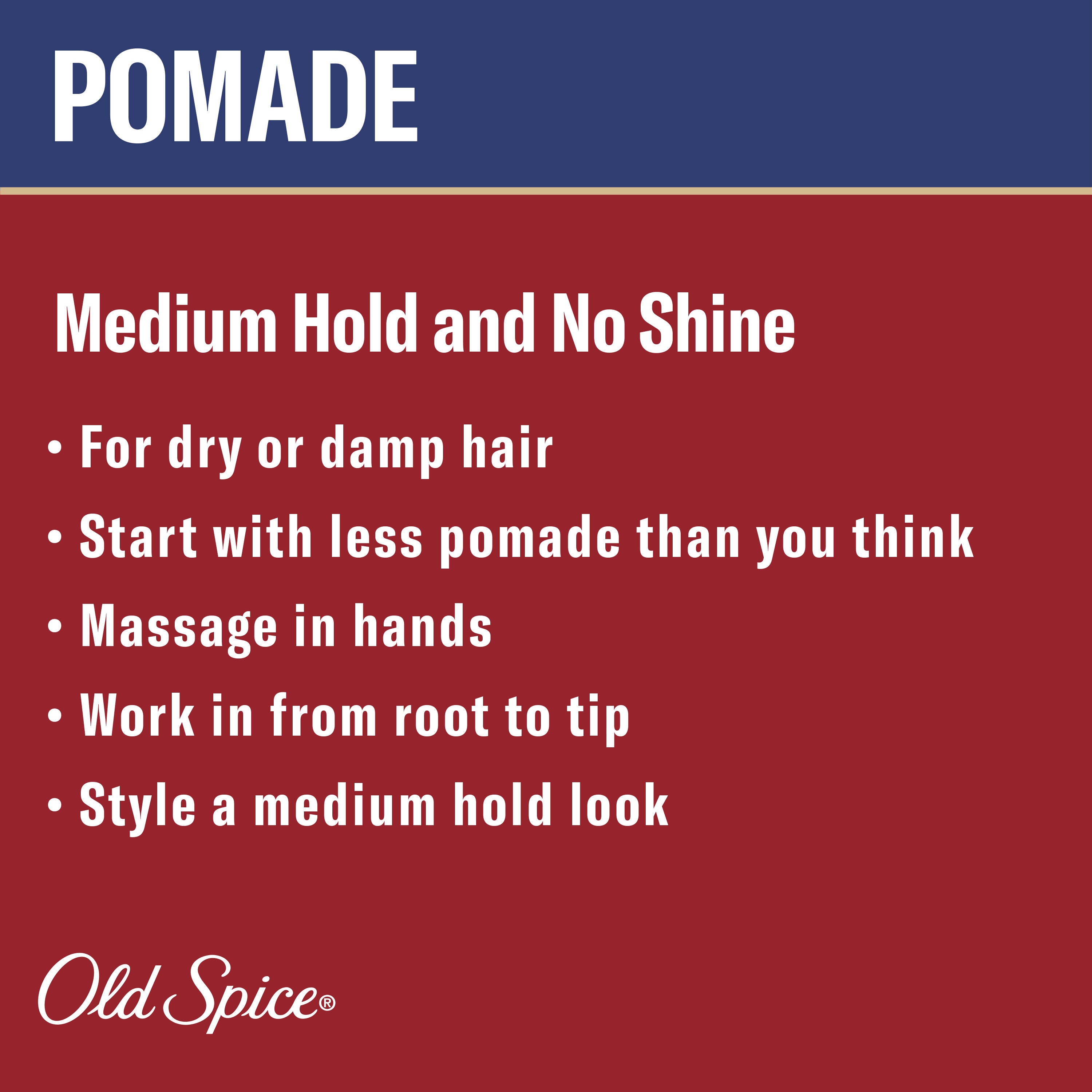Old Spice Men's Hair Styling Pomade, All Hair Types, Matte Finish, Medium Hold, 2.2 oz - image 3 of 11