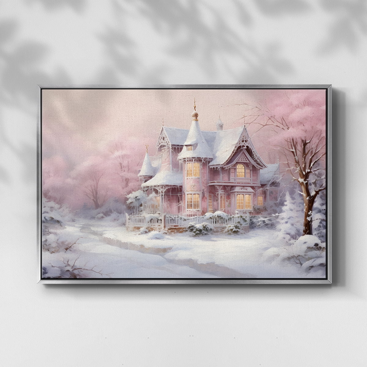 Vintage Landscape-CXCV By Wexford Home Framed in Silver Wood Gallery Wrapped Canvas 25 in. x 37 in.