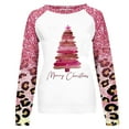 thumbnail image 4 of EQWLJWE Rose Arbre de Noël Sweatshirts Sweat-Shirts à Manches Longues Col Rond Pull Léopard Cravate Teint Raglan Manches Top Sweat-Shirts de Noël for Grande Taille pour Femme Tailles, 4 of 4