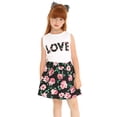 thumbnail image 2 of LittleSpring Little Girls 2-Piece Casual Floral Tank Top and Skirt Set, Size 6, 2 of 6