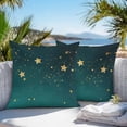 thumbnail image 5 of Waterproof Throw Pillow Covers Set of 2, 26x26 Inch Yellow Teal Star Decorative Pillowcases Outdoor Pillow Slip Cushion Covers Set for Couch Tent Elegant Sky Star Art, 5 of 7