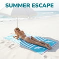 thumbnail image 5 of Unique Bargains Quick Dry Sand Free Stripe Animals Beach Towel Turquoise 55" x 28", 5 of 8