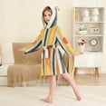 thumbnail image 4 of FORMRS Niños Bathrobe Unisex Hooded Robe Soft Plush Pajamas Sleepwear, Size 2-3T, Stripes and Circle, 4 of 7