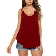 thumbnail image 2 of Vedolay Tops For Women Casual Women's High Neck Tank Top Sleeveless Blouse Plain T Shirts Pocket Cami Summer Tops,Red S, 2 of 5