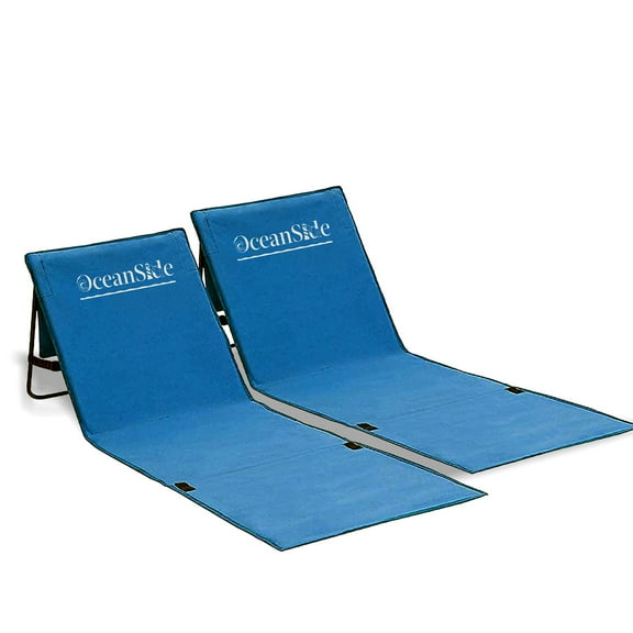 Living 2-Pack Foldable Beach Chairs – Lightweight Portable Chairs with Zipper Storage Pocket, Sand-Proof & Water-Resistant Quick-Dry Fabric – Easy Carry