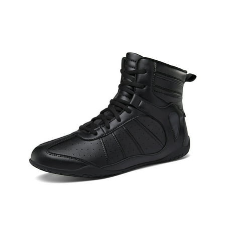 

Woobling Unisex Adult Slip Resistant Wrestling Shoes Flat Sneakers Training Nonslip Lace Up Trainers Black 10