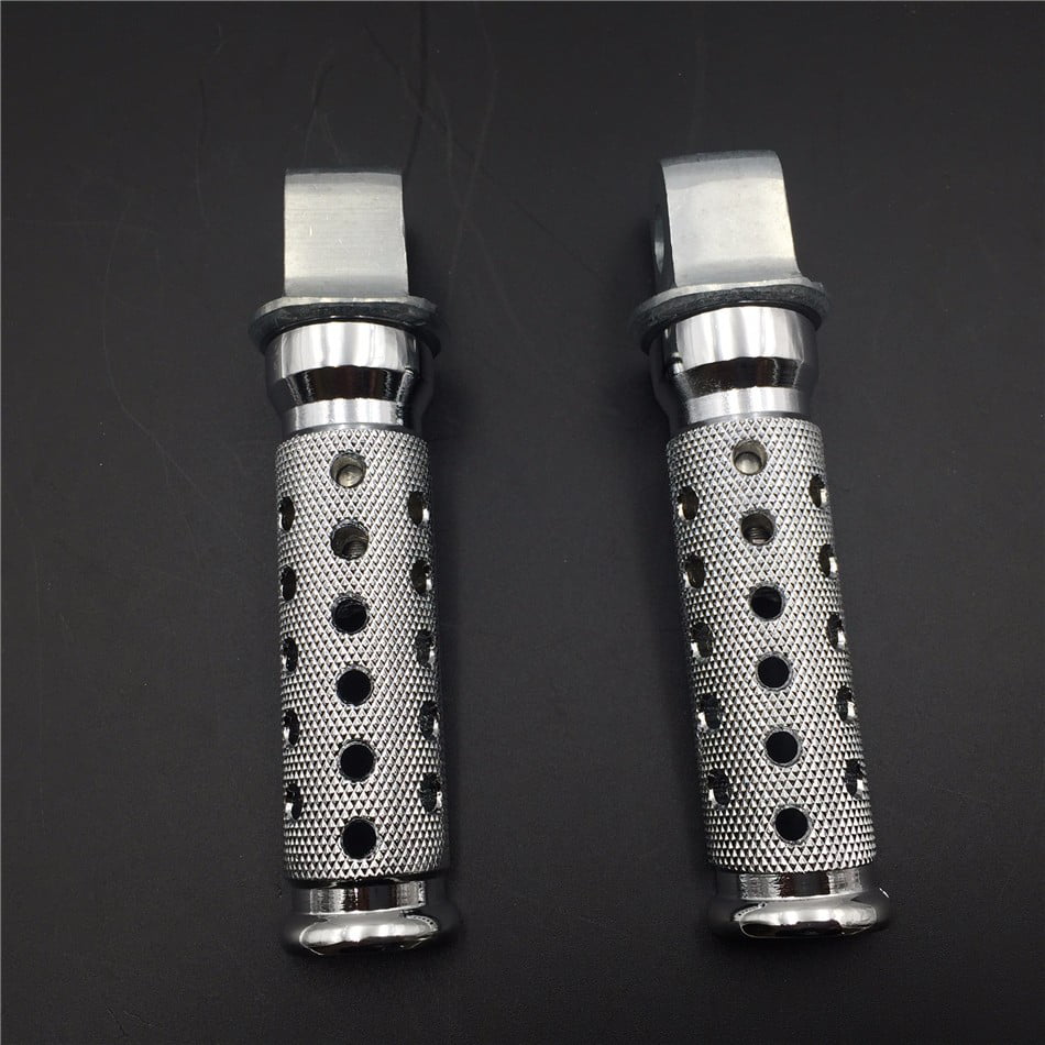 HTT Motorcycle Silver Polished Front Foot Pegs For Kawasaki EX250 ZX600  Ninja ZX7 ZX-9R ZX11 C/D ZX6 D/E/R 1990 1991 1992 1993 1994 1995 1996 1997  