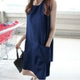thumbnail image 2 of Sngxgn Women's Long Tank Maxi T-Shirt Summer Casual Dress(Navy,L), 2 of 9
