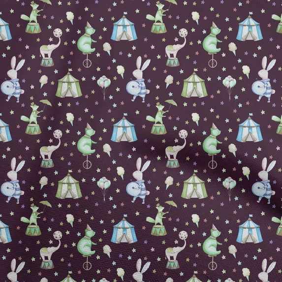 oneOone Rayon Dark Chocolate Fabric Circus Dress Material Fabric Print Fabric By The Yard 56 Inch Wide