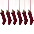 thumbnail image 1 of Paquete de 6 calcetines navideños exclusivos de punto color burdeos de 18" Adepaton SNSDFLD1246, 1 of 5
