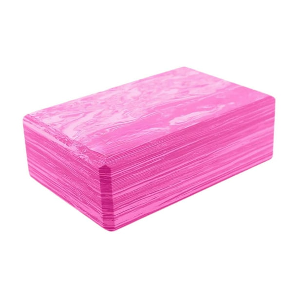 Bloques de espuma para yoga de alta densidad con bordes biselados. Accesorios para gimnasio. Rosa