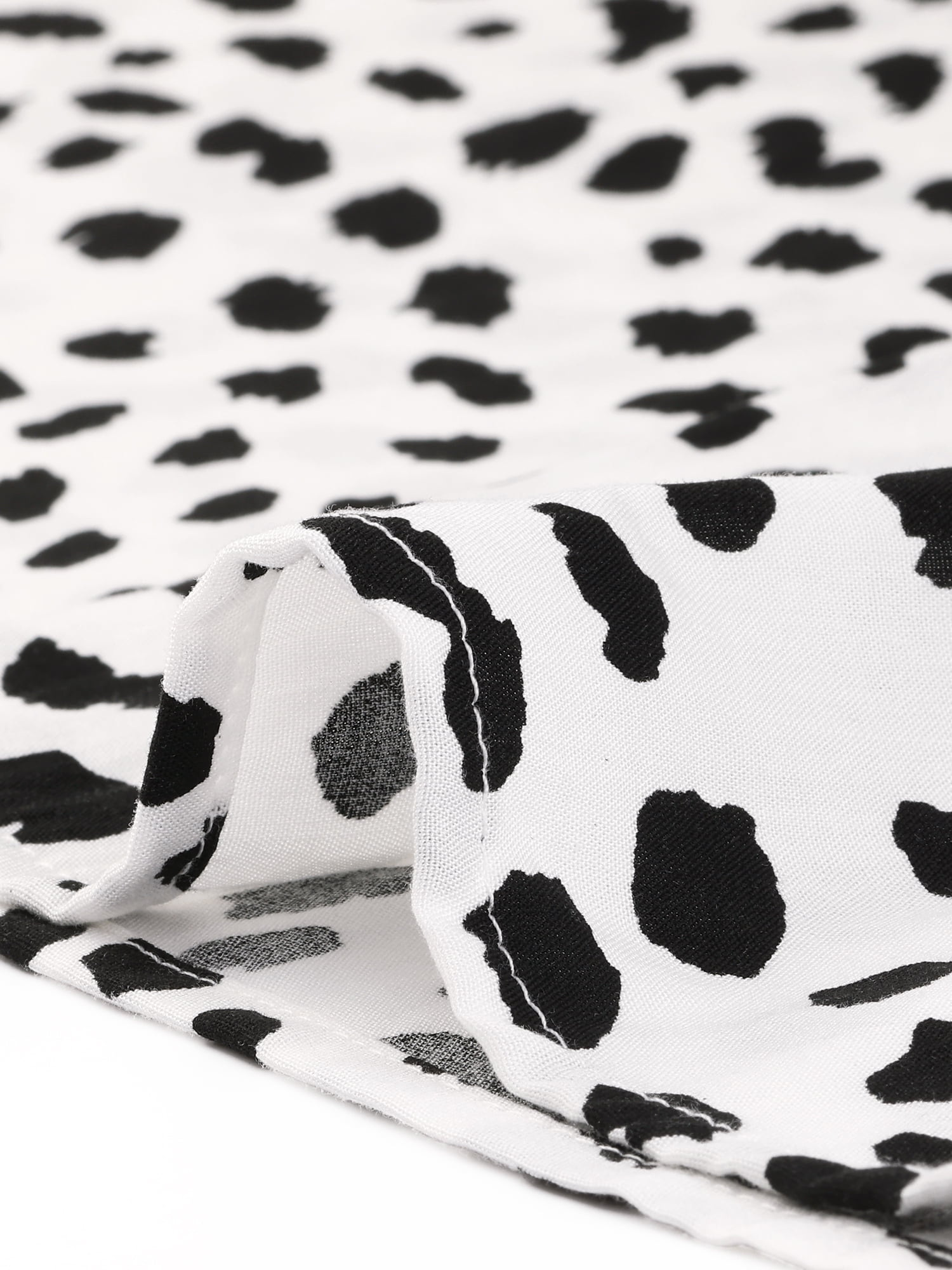 DARING DIVA Women's Plus Polka Dots Print Ruffle Hem Mock Neck Blouse 2X White