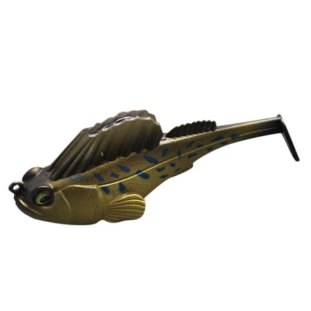 1Pc 3.15 1/2oz Pre-Rigged Goby Swimbait Weedless Soft Fishing Lures for Bass - Bluegill Flake