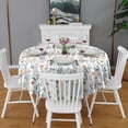 thumbnail image 2 of Pioneer Flower Floral Print Pattern Round Tablecloth 60"x60",Wrinkle Wipeable Table Cloth for Kitchen Dining Room Picnic Patio Party, 2 of 6