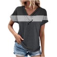 thumbnail image 1 of Tops de Algodón para Mujeres Cuello en V Moda Casual Manga Corta Primavera Verano Top para el Hogar Y Diario, 1 of 9