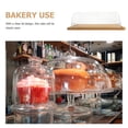 thumbnail image 6 of Aloha 1 Set Cake Stand Cake Plate with Dome Cake Tray and Acrylic Lid Bamboo Cake Stand Acrylic Cake Dome, 6 of 8
