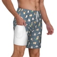 thumbnail image 3 of Balery Cute Cats And Dogs Mens Swim Trunks Swim Shorts for Men Quick Dry Inseam Beach Shorts with Compression Liner Pocket-3X-Large, 3 of 9