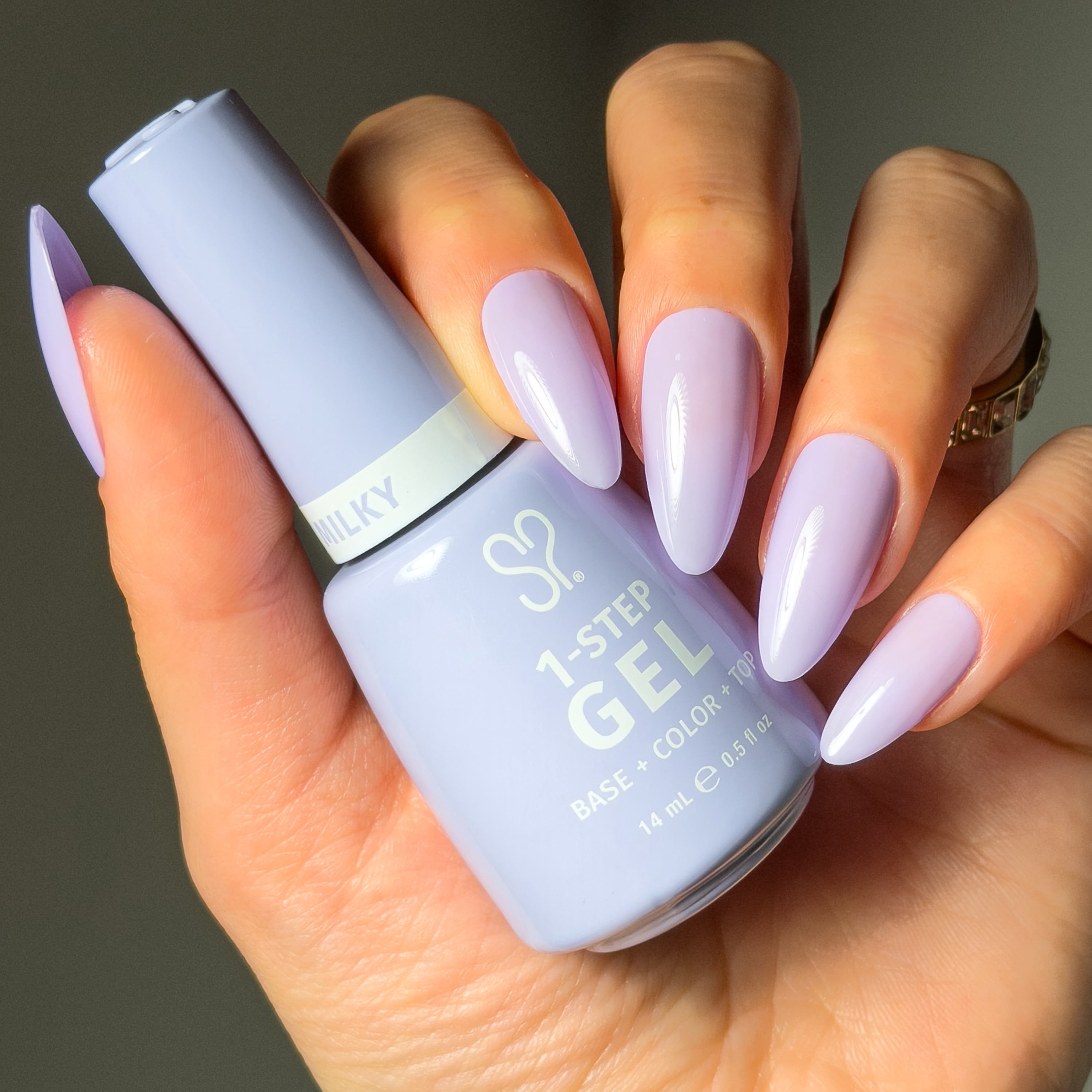 Salon Perfect Milky One Step Gel, Blueberry, Blue Nail Polish, 0.5 fl oz
