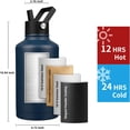 thumbnail image 2 of Insulated Water 64oz,Triple Wall Vacuum Stainless Steel(Dishwasher Safe),Leak Proof & Non-BPA,Flask Jug with Paracord Handle & Straw Spout Lids Sports Navy Blue, 2 of 15