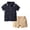 Navy, variant on Boys Short Sleeve Shirts V Neck Lapel Half Button T Shirts Summer Kids School Uniform Tops with Pocket Size 0-10 Years