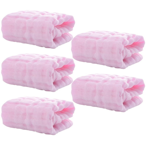AUQ 5 Pcs Foam Cotton Bib Bath Towel Infant Burp Cloths Towels for Baby Girl Muslin Burp Cloths Newborn Baby