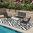 thumbnail image 4 of Patiojoy 4 PCS Patio Furniture Set Outdoor Conversation Set w/Glass Coffee Table Garden Bistro Set Gray, 4 of 10