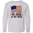 thumbnail image 3 of Inktastic My Uncle is my Hero Military Nephew Long Sleeve Youth T-Shirt, 3 of 5